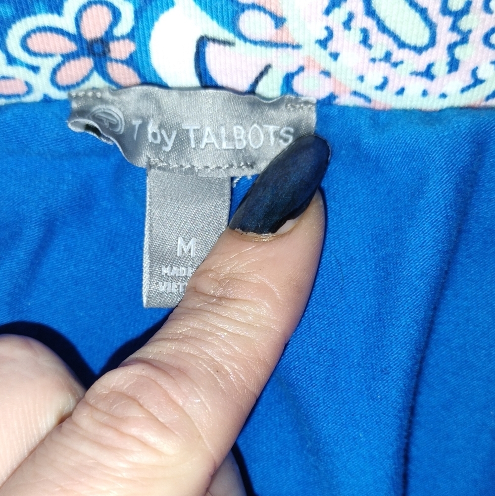 Talbots Blue And Pink A Line Golf Skirt With A Floral And Paisley Design. Size M - Picture 8 of 8